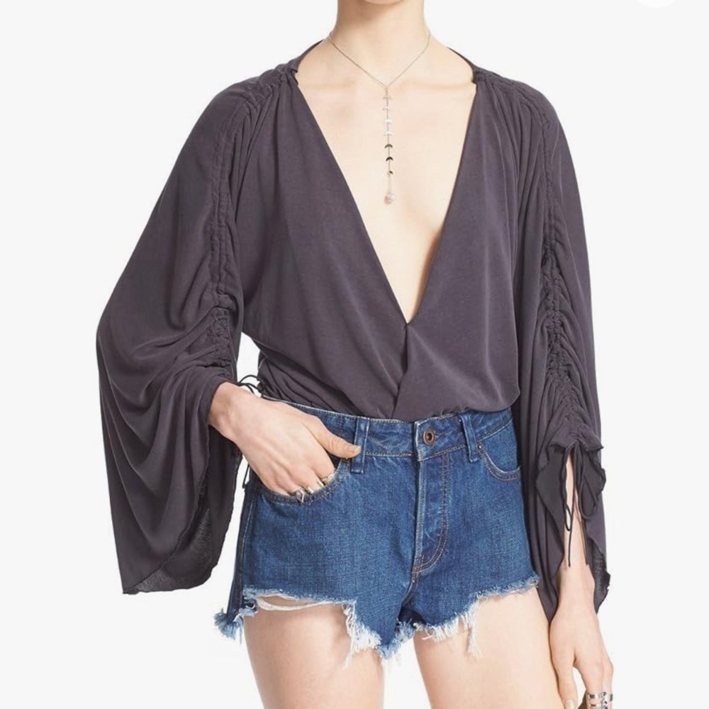Free People Womens Salt N Peppa Oversized Top